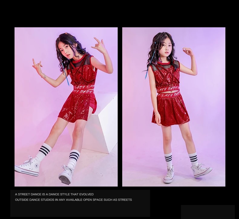 พร้อมส่ง ชุดเต้น เสื้อกล้าม+กางเกงกระโปรง ปักเลื่อม