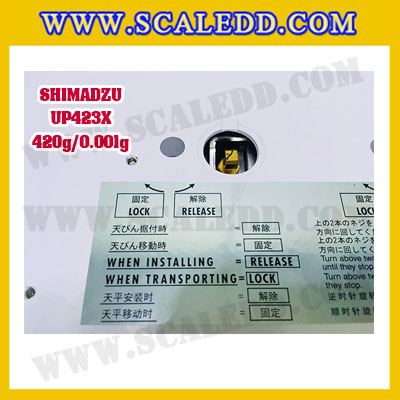 เครื่องชั่งดิจิตอล ทศนิยม 3 ตำแหน่ง รุ่น UP423X 420gx0.001g เครื่องชั่งละเอียดสูง420g เครื่องชั่งน้ำหนัก420g ตาชั่ง420กรัม พิกัดน้ำหนัก 420g ความละเอียด 0.001g ยี่ห้อ SHIMADZU รุ่น UP423X