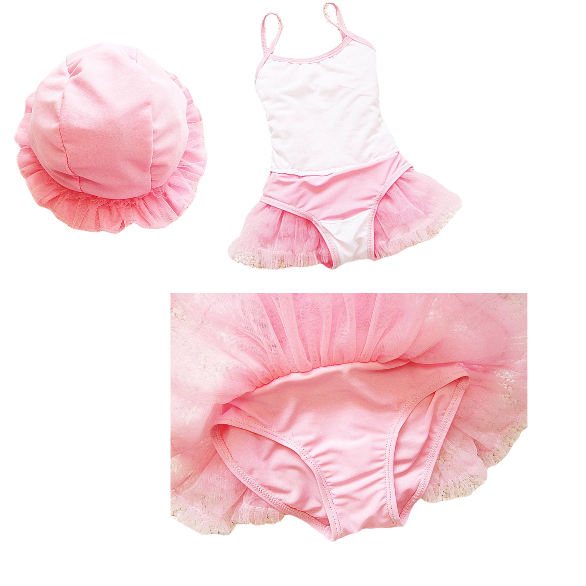 สินค้าพร้อมส่ง ชุดว่ายน้ำ เด็กหญิง เซ็ต 3 ชิ้น สไตล์ลายดอก