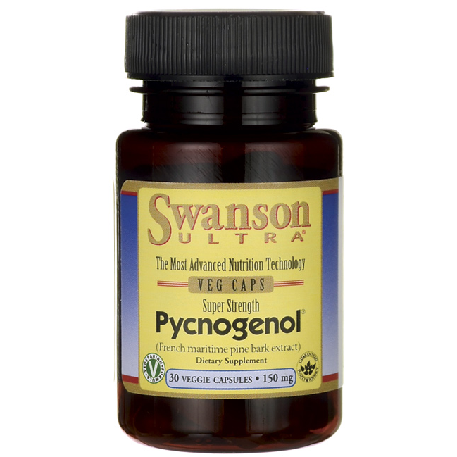 "2 ชิ้น สุดคุ้ม" Swanson Ultra Super Strength Pycnogenol 150 mg 30 Vegie capsules สารสกัดจากเปลือกสนมาริไทม์ฝรั่งเศสเข้มข้น ลดฝ้า กระ จุดด่างดำ
