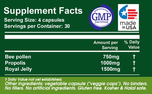 **พร้อมส่ง**DR. DANIELLE’S BEE WELL (ROYAL JELLY 1500MG, PROPOLIS 1000MG, BEEPOLLEN 750MG) IN 4 DAILY CAPSULES (120 CAPSULES) ยอดขายอันดับ 1 ที่อเมริกา