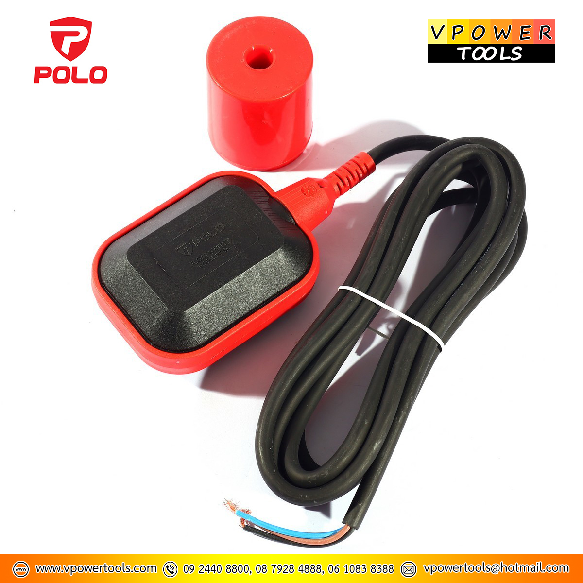 POLO PC-8A สวิตช์ลูกลอยไฟฟ้า 220V กระแสไฟฟ้า 6A