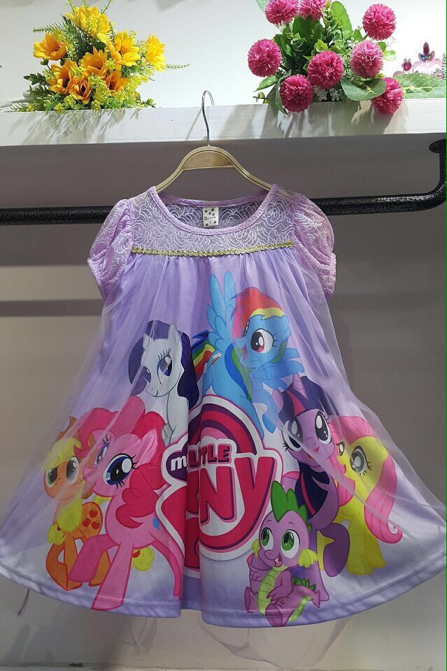 เดรสโพนี่ ทรงบาน-พริ้ว สีชมพู สีม่วง