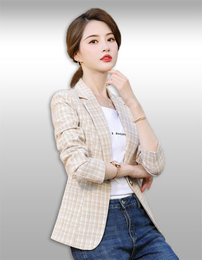 เสื้อสูทผู้หญิงสีเบจแบบสวยหรู มี 7 ไซส รหัส2266