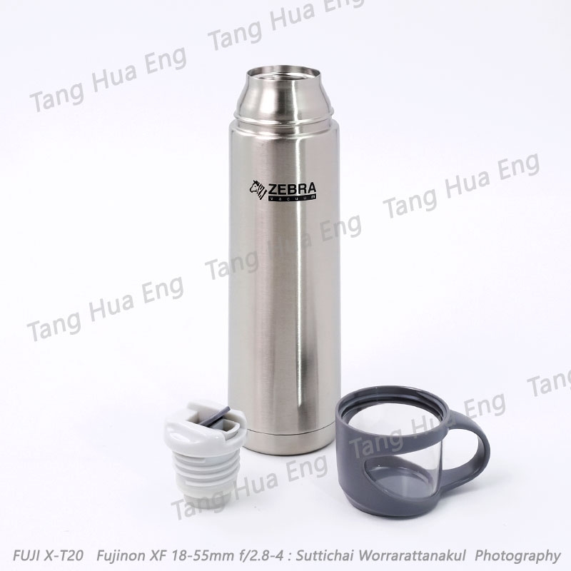 Zebra กระบอกน้ำสูญญากาศ 0.48 ลิตร Atlantic ตราหัวม้าลาย สีเงิน