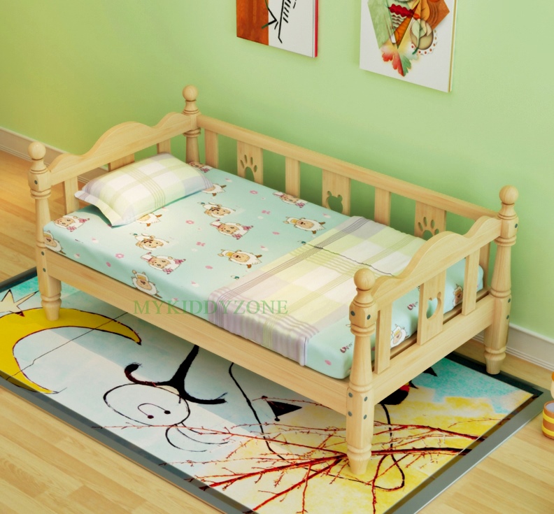 เตียงนอนไม้ เตียงเดี่ยวสำหรับเด็ก KIDDY WAVE สีเบจ TP21005(WDK6)