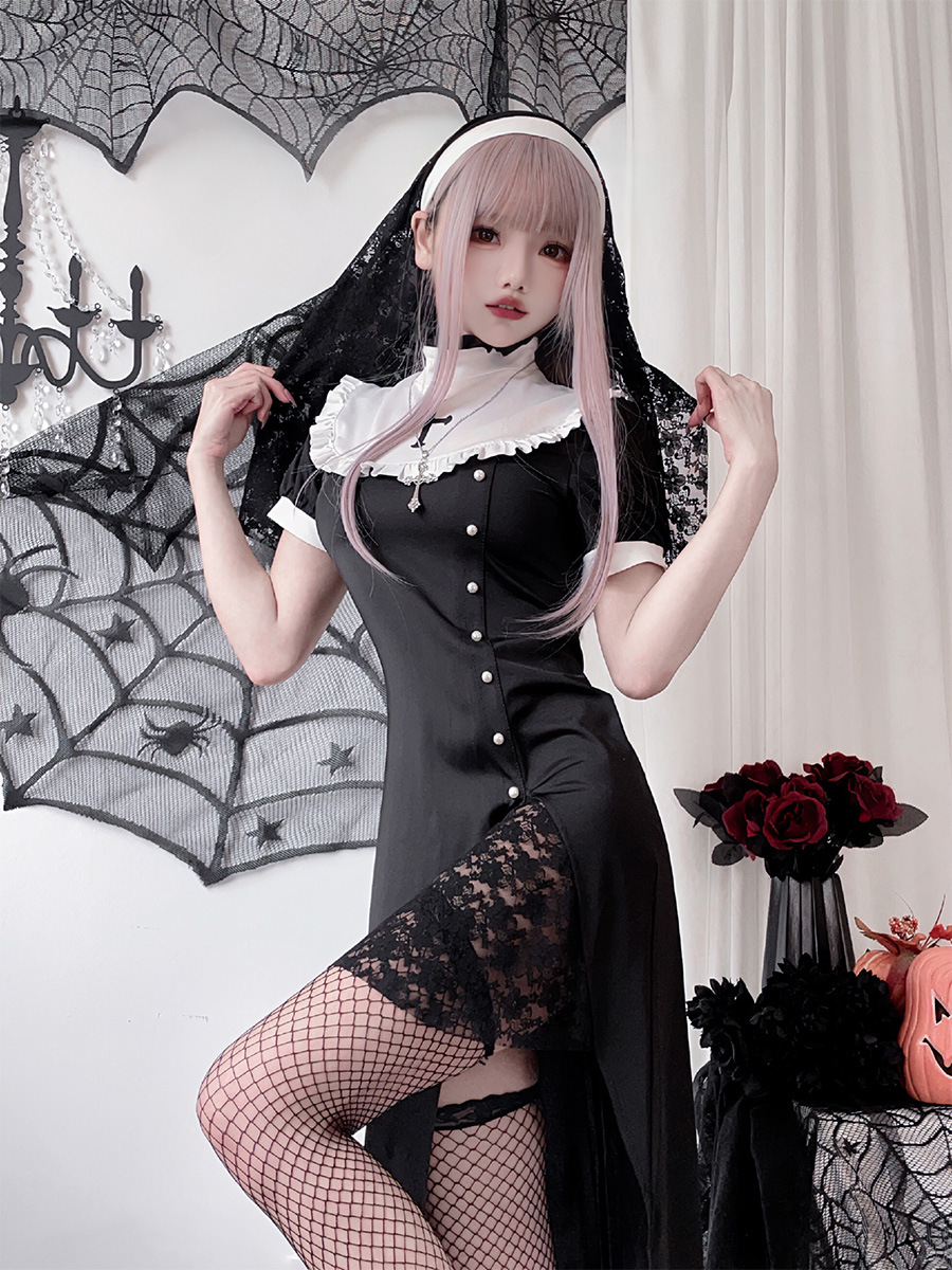 Friendly4kid haloween ชุดฮาโลวีน ผู้ใหญ่ แวมไพร์แม่ชี