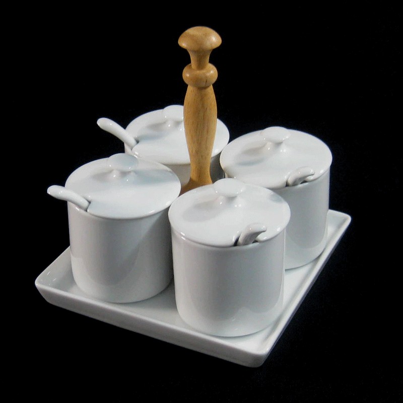 ชุดเครื่องปรุงด้ามไม้ # 4050 ( ครบชุด ) ยี่ห้อ Royal porcelain ( รอยัล พอร์ซเลน )