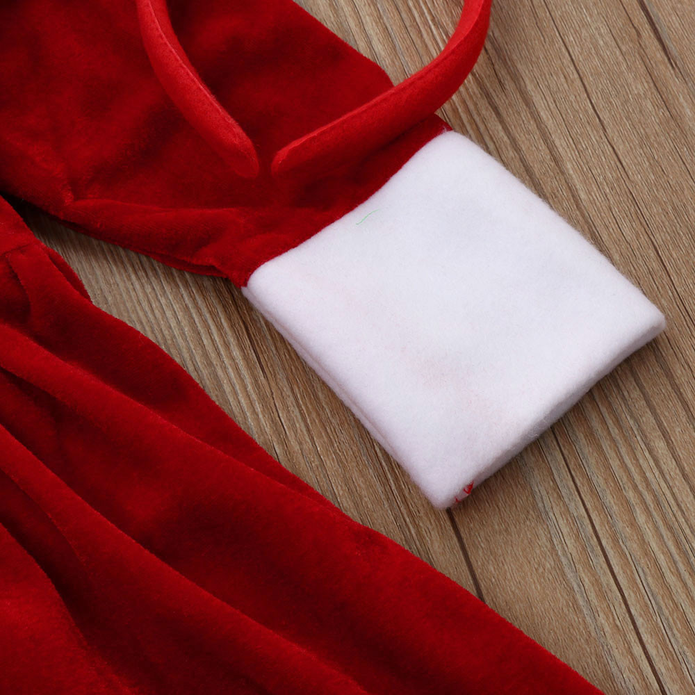 พร้อมส่ง ชุดคริสต์มาส เดรสแขนสี่ส่วน+ที่คาดผม+คฑา