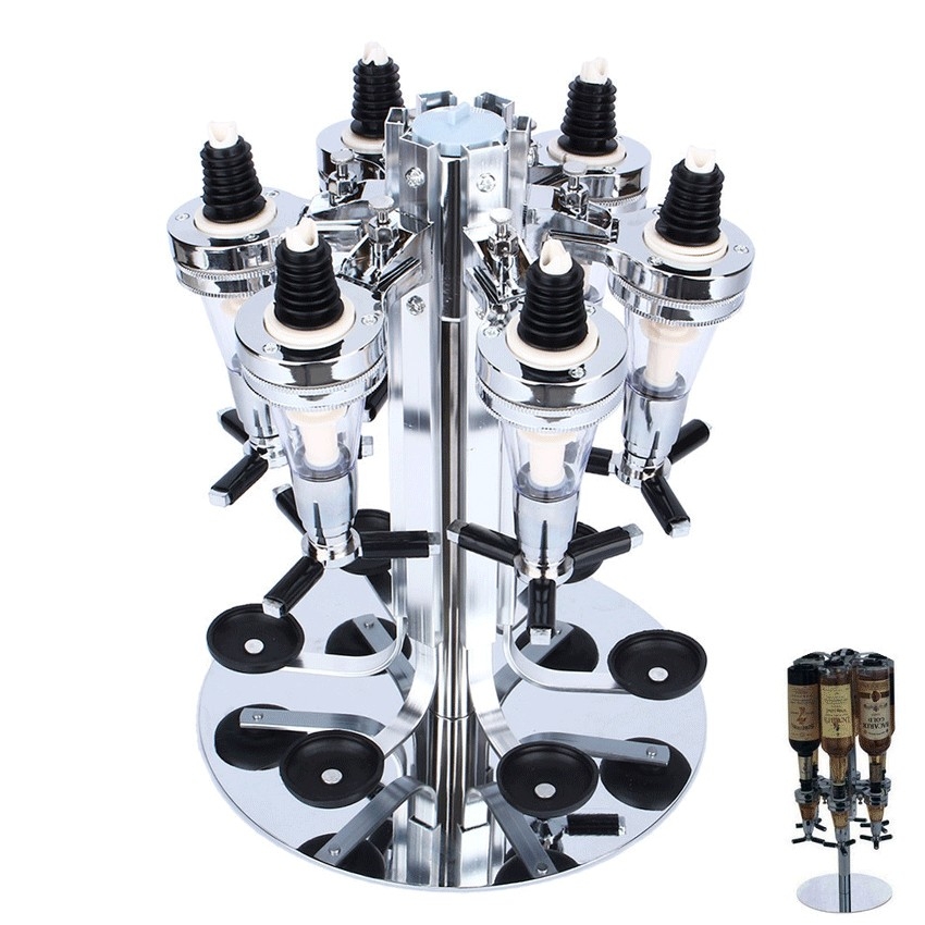 ที่คว่ำขวดเหล้าพร้อมที่รินเหล้า 6 หัว PGG-6 ( Bar Bulter )