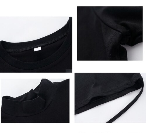 ชุดเต้น ชุดแดนซ์ เสื้อเอวลอยสีดำ+กางเกงขายาวสีขาว