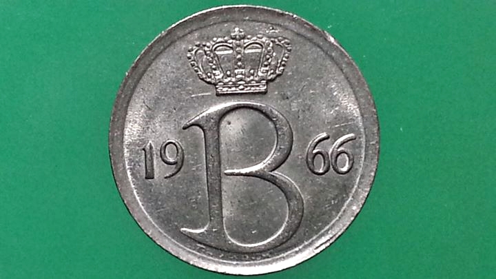 เหรียญ เงินตรา ประเทศ เบลเยี่ยม Centimes (French legend) 1966