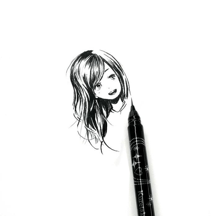 ปากกาพู่กัน Kuretake ai Liner ปลายเล็ก เรียวแหลม หมึกกันน้ำ