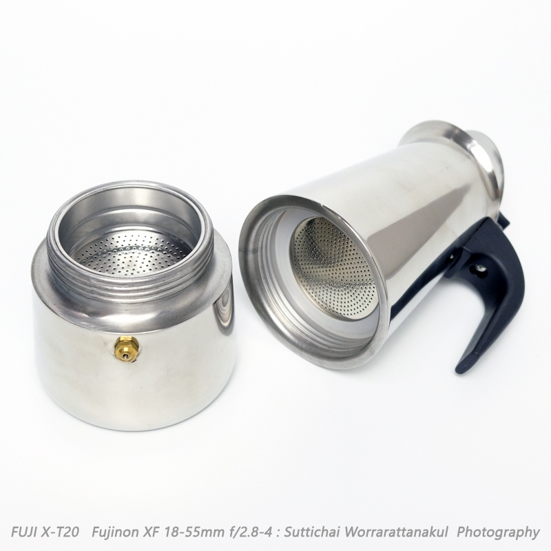 หม้อต้มกาแฟสดแบบพกพา moka pot เอสเปรสโซ่พอท รุ่นสเตนเลส ขนาด 6 ถ้วยอิตาลี 300 มล.