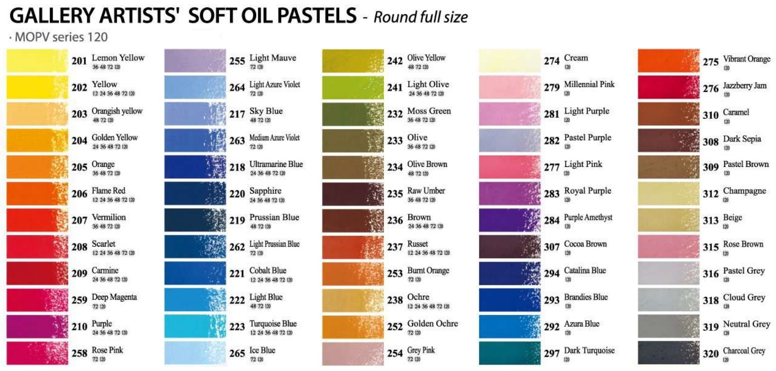 สีชอล์คน้ำมัน Mungyo Artists' Soft Oil Pastel 120สี กล่องไม้