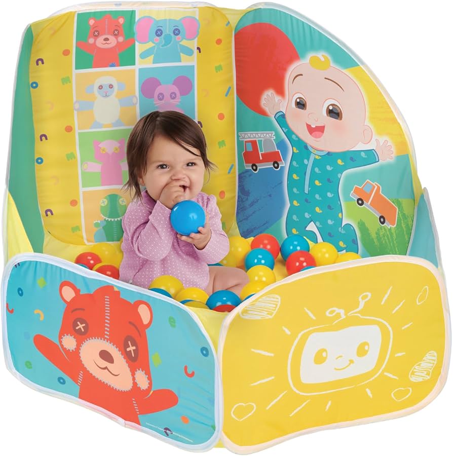New CoComelon Ball Pit with 15 Soft Flex Balls Pop and Play Arena
