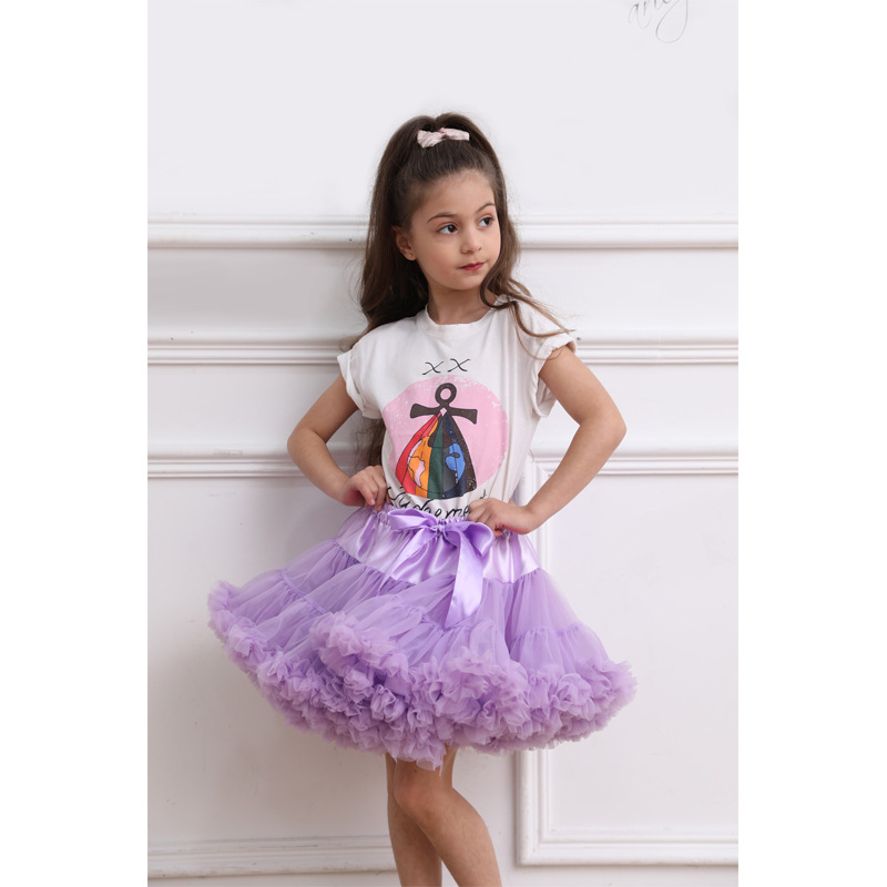 พร้อมส่ง กระโปรงTUTU พองฟู กระโปรงเด็ก พองฟู ติดริบบิ้นโบว์