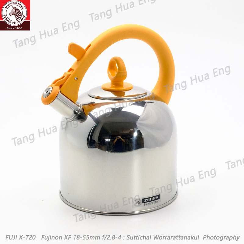 Zebra กานกหวีดสเตนเลส Image 4.9 ลิตร สีส้ม/สีแดง ตราหัวม้าลาย