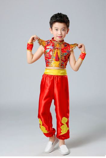 พร้อมส่ง ชุดจีน กี่เพ้า หญิงเอวลอย,ชายเปิดไหล่ สีแดง