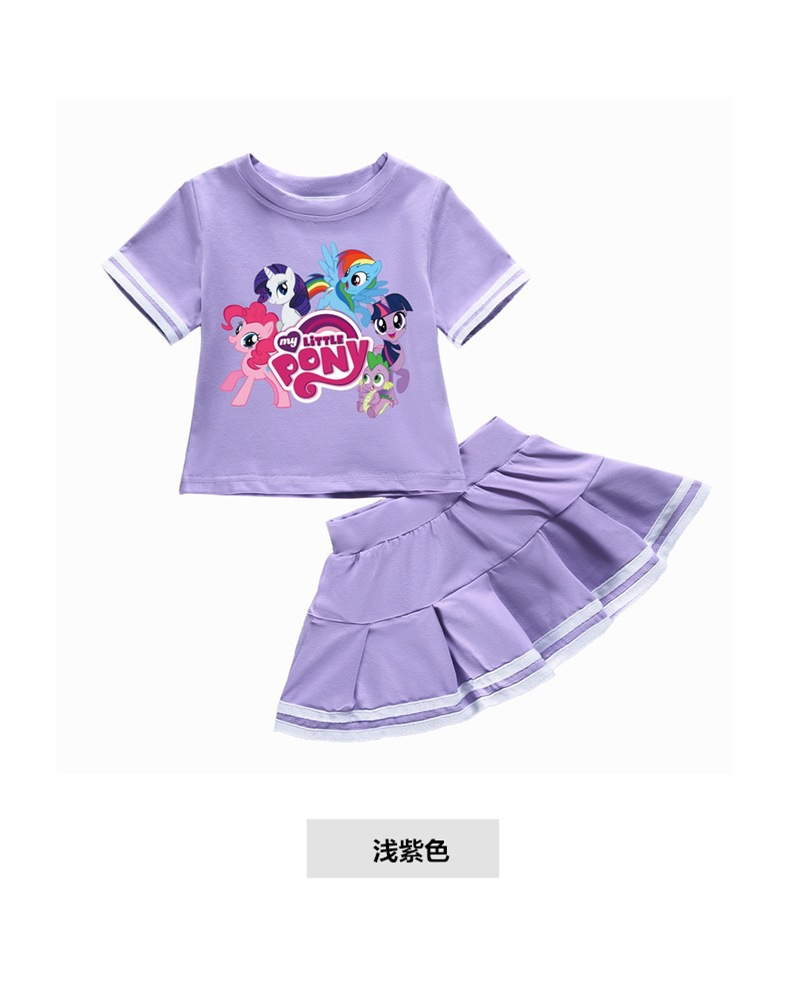 ชุดเด็ก ลายการ์ตูน โพนี่ ทรงสั้นกระโปรงระบาย