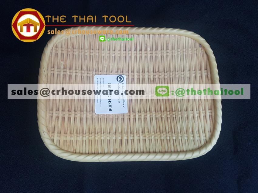 ถาดเหลี่ยม 8 นิ้ว ลายไม้สาน รหัส : NK13713-08 Melamine tray square shape weave design 8 inches. Code : 13713-08