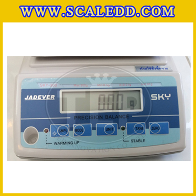 เครื่องชั่งน้ำหนักดิจิตอล300กรัม เครื่องชั่งละเอียดสูง300g เครื่องชั่งน้ำหนัก300g ตาชั่ง300กรัม เครื่องชั่งทศนิยม 2 ตำแหน่ง ตาชั่งละเอียดสูง พิกัดน้ำหนัก 300g ความละเอียด 0.01g ยี่ห้อ JADEVER รุ่น SKY