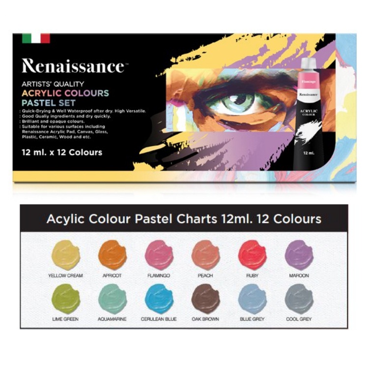 Renaissance Acrylic Pastel Color Set of 12