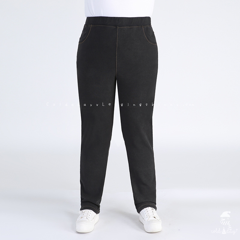 กางเกงยีนส์กันหนาว มีขนสัตว์ สำหรับสาวอ้วน สาวอวบ ไซส์ใหญ่ 2XL-9XL