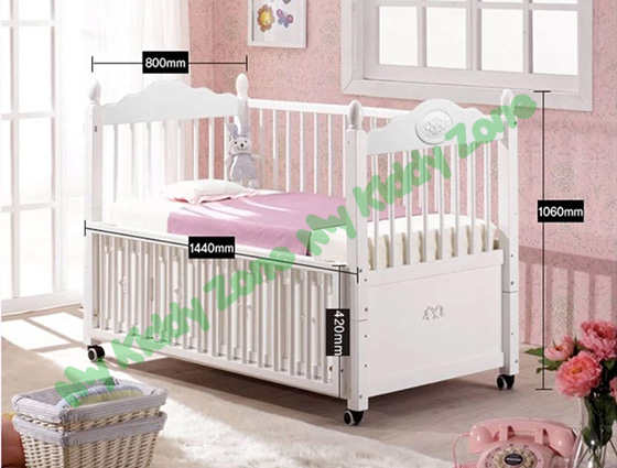 เตียงนอนไม้สำหรับเด็ก Oriental White Premium (WD5) TP21047