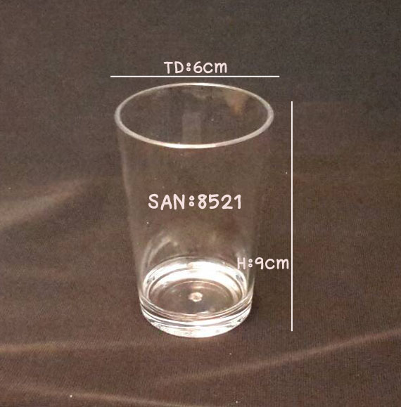 แก้วน้ำพลาสติกริมสระน้ำ,แก้วทรงตรง Plastic Mug poolside, Straight glass shape. SAN-8521