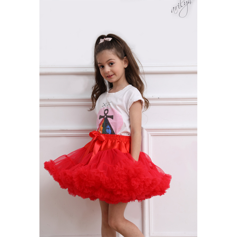 พร้อมส่ง กระโปรงTUTU พองฟู กระโปรงเด็ก พองฟู ติดริบบิ้นโบว์