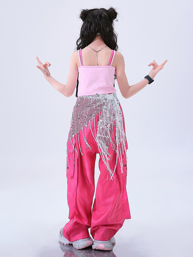 สินค้าพร้อมส่ง ชุดเต้น เซ็ตเสื้อชมพู+กระโปรง/กางเกง