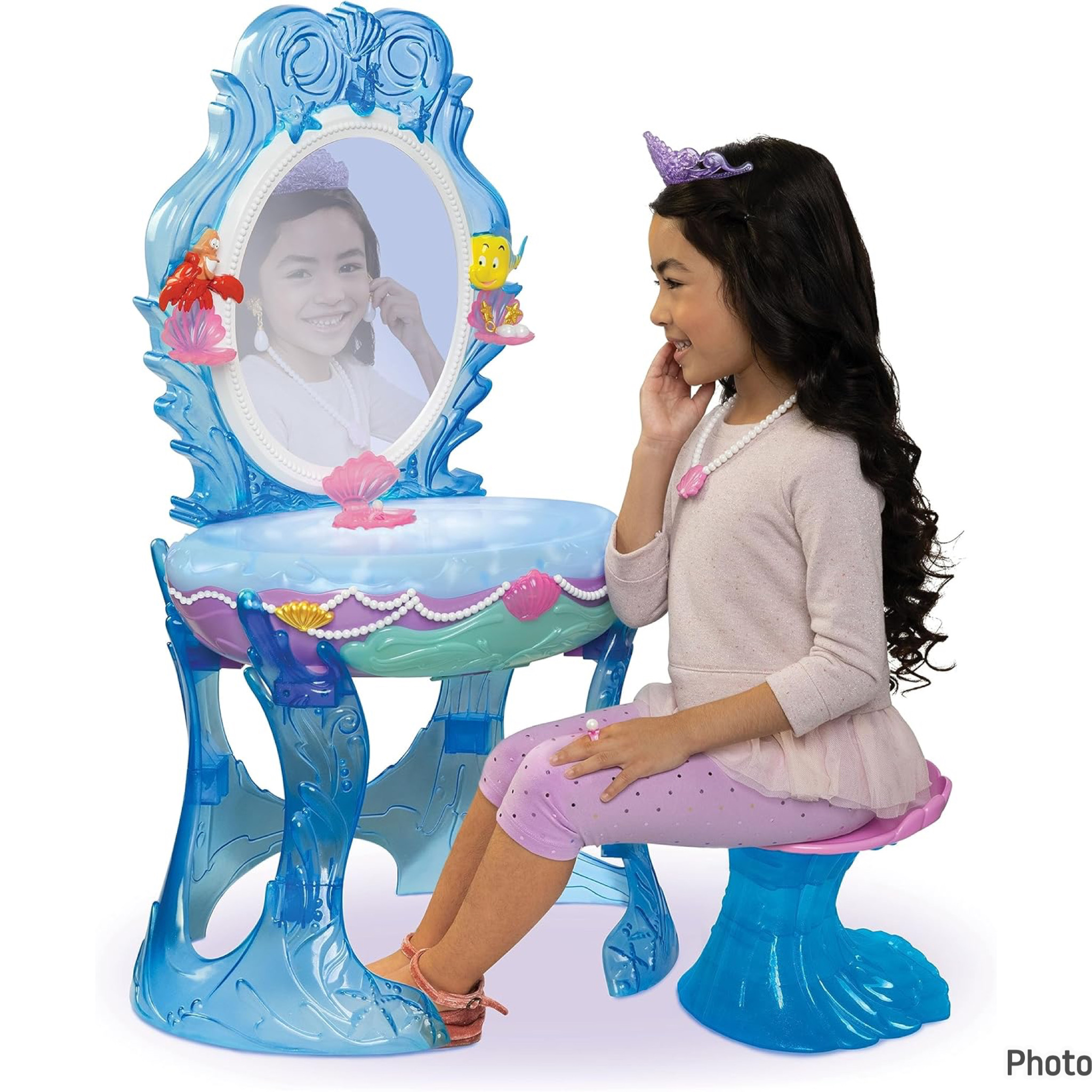 โต๊ะเครื่องแป้ง Disney Princess Ariel Vanity for Girls with Lights & Sounds