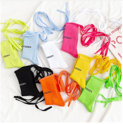 พร้อมส่ง ถุงเท้า เด็ก-ผู้ใหญ่ แบบยาว มีสายไขว้ ผูกข้อขา สีพื้น