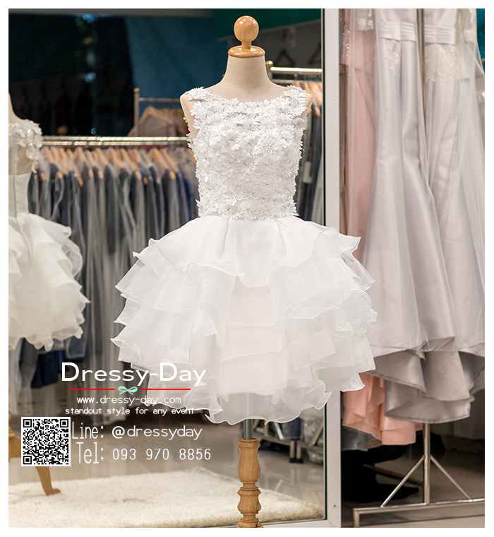 รหัส ชุดราตรีสั้น :BB135 มีชุดราตรีสวย สีขาว สั้น เหมาะใส่งานหมั้น งานเช้า หรู พร้อมส่งเยอะสุดในไทย เนื้อผ้าพรีเมี่ยม คัตติ้งเนี๊ยบๆ แขนกุด