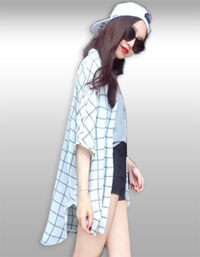 เสื้อคลุมแฟชั่นแต่งลายสไตล์เกาหลี รหัส2045