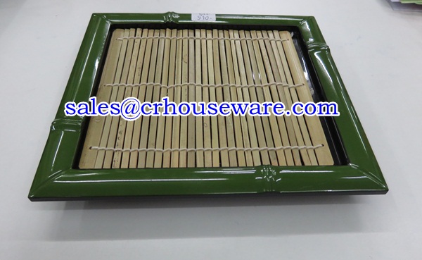 ถาดพลาสติกรูปไผ่ พร้อมเสื่อวางบะหมี่ (ใหญ่) 005-TW-JP-P317