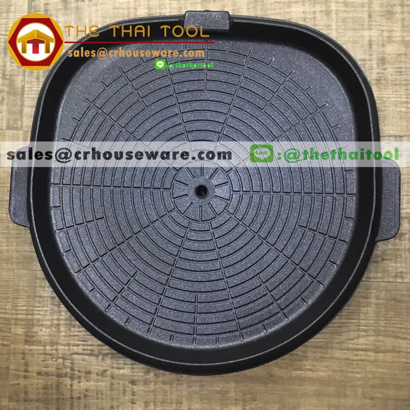 แผ่นย่างบาร์บีคิว,กระทะย่างเนื้อเกาหลีรุ่นทีรูทิ้งน้ำมัน BBQ Grill Pan Code:008-ST5002P,特氟龙火锅,เชียงรายแผ่นย่างเกาหลีหมูกะทะ