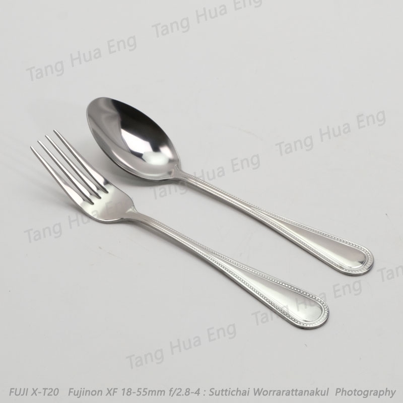 ( 1 คู่ ) ช้อนส้อมคาว ลายไข่มุกอันดามัน ( เพิร์ล ) # 81