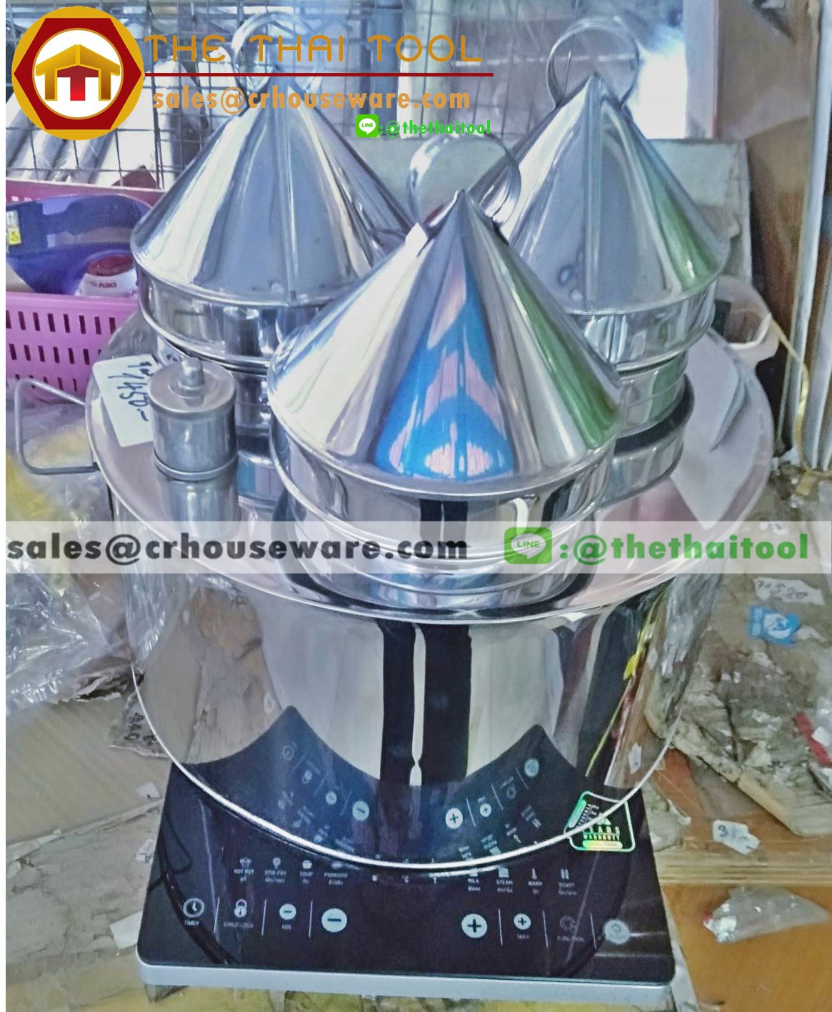 ข้าวเกรียบปากหม้อเตาแม่เหล็กไฟฟ้า(พร้อมเข่งติ่มซำสเเตนเลส)- 00125HKL,เชียงรายข้าวเกรียบปากหม้อ