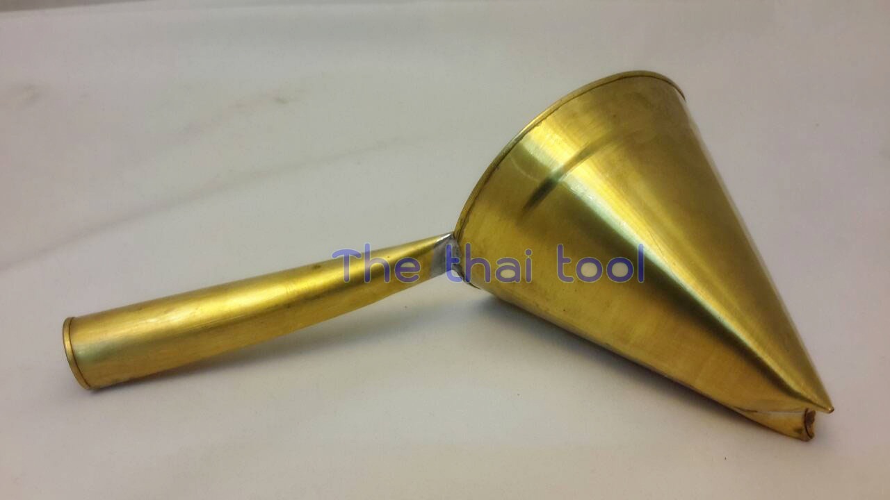 กรวยทำขนมฝอยทอง - ขนาดใหญ่ ทำจากทองเหลือง 016-FTC-B Foi thong mold. 016-FTC-B