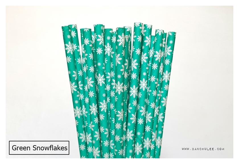 Single Pattern Paper Straws หลอดกระดาษ ใช้สำหรับดื่มน้ำ