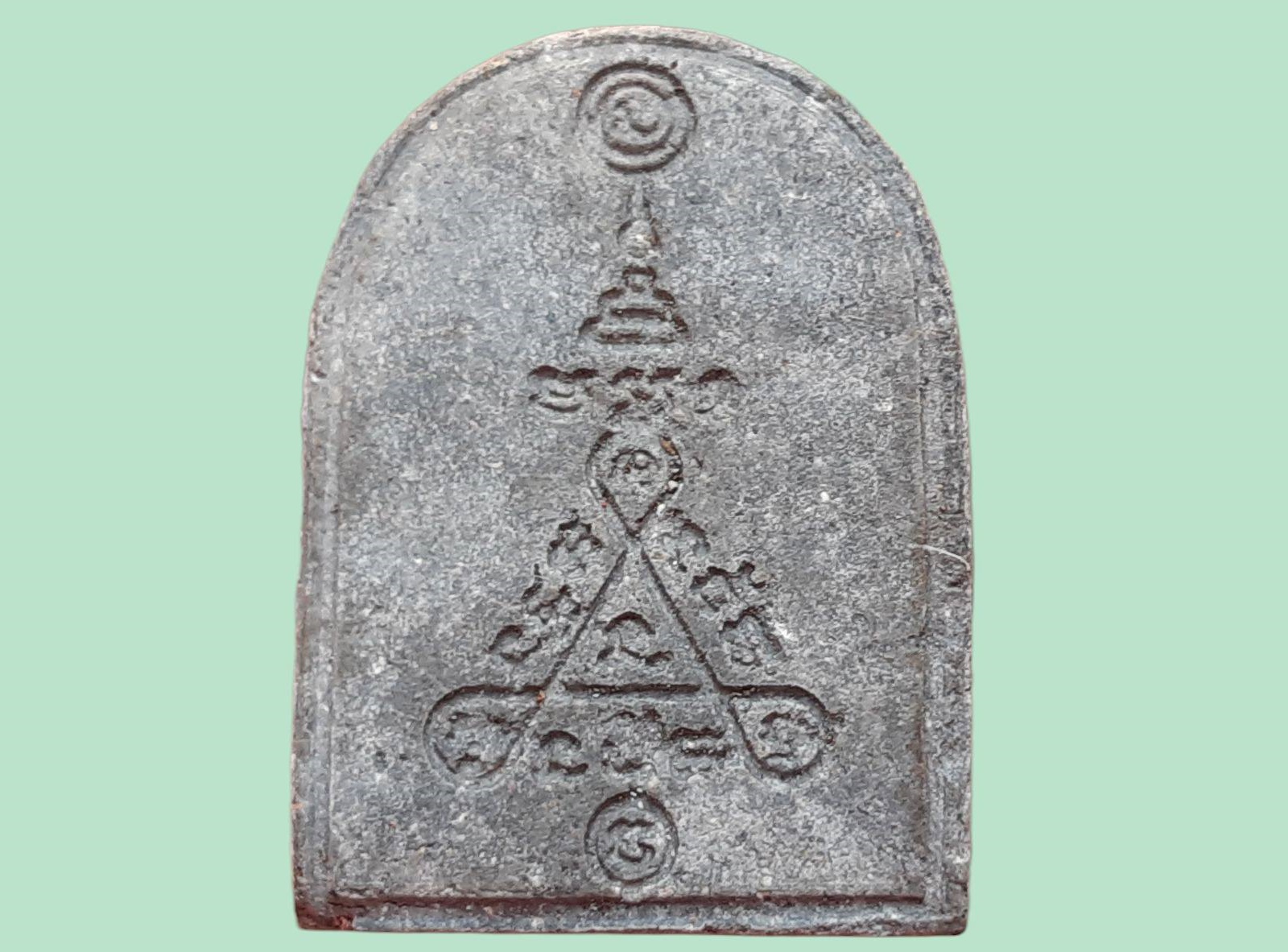 พระพุทธกำแพงแก้ว วัดบ้านสร้าง จ.อยุธยา เนื้อผงใบลาน หลังยันต์สาม