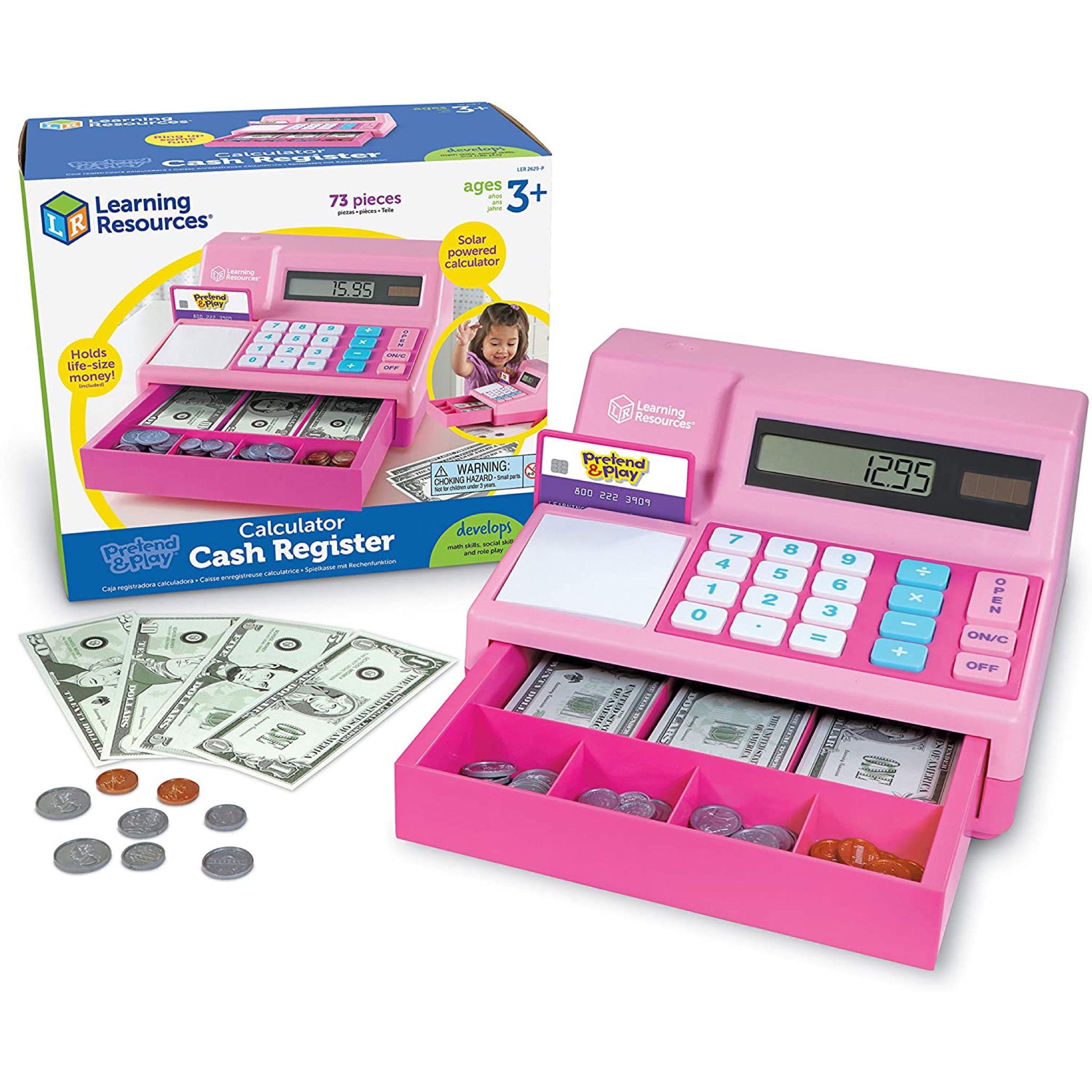 แคชเชียร์เก็บเงินจำลอง Learning Resources Pretend & Play Calculator Cash Register