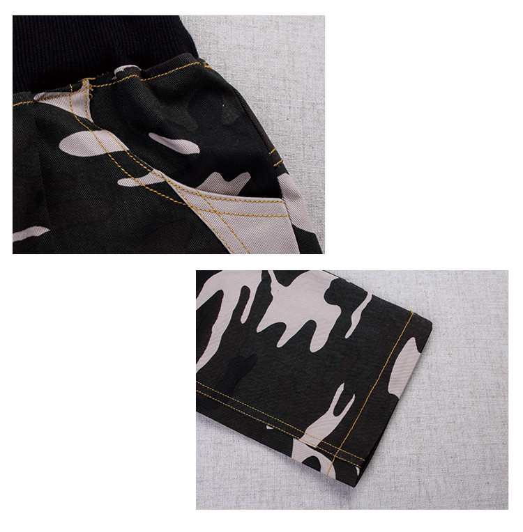 ชุดกันหนาวเด็ก ชุดเสื้อแขนยาวลายทหาร+กางเกงขายาว