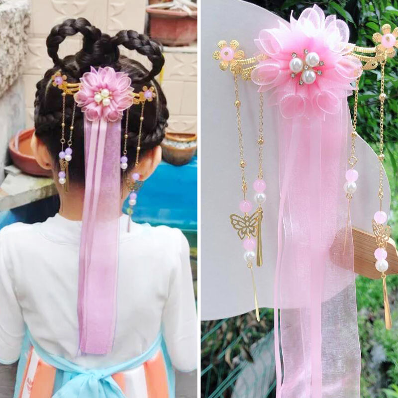 พร้อมส่ง กิ๊บติดผมตรุษจีน เด็ก ยางรัดผม ประดับพู่