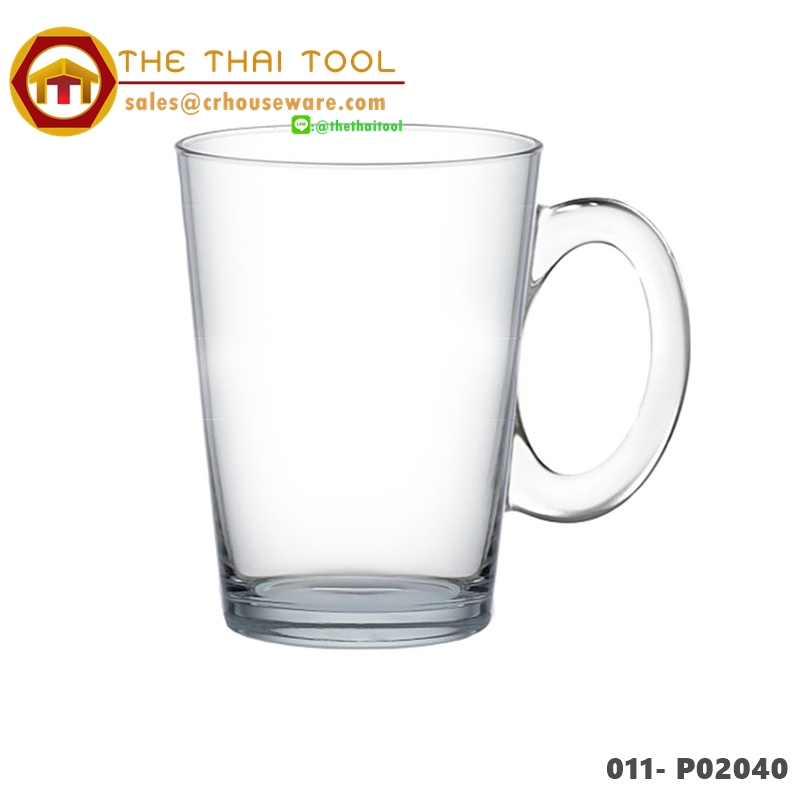 Nouveau Mug 011- P02040,แก้วกาแฟร้อน,แก้วหูใสใส่ชา,แก้วโอเชี่ยลใส่เครื่องดื่มร้อน (บรรจุกล่องเล็ก กล่องละ 6 ใบ)