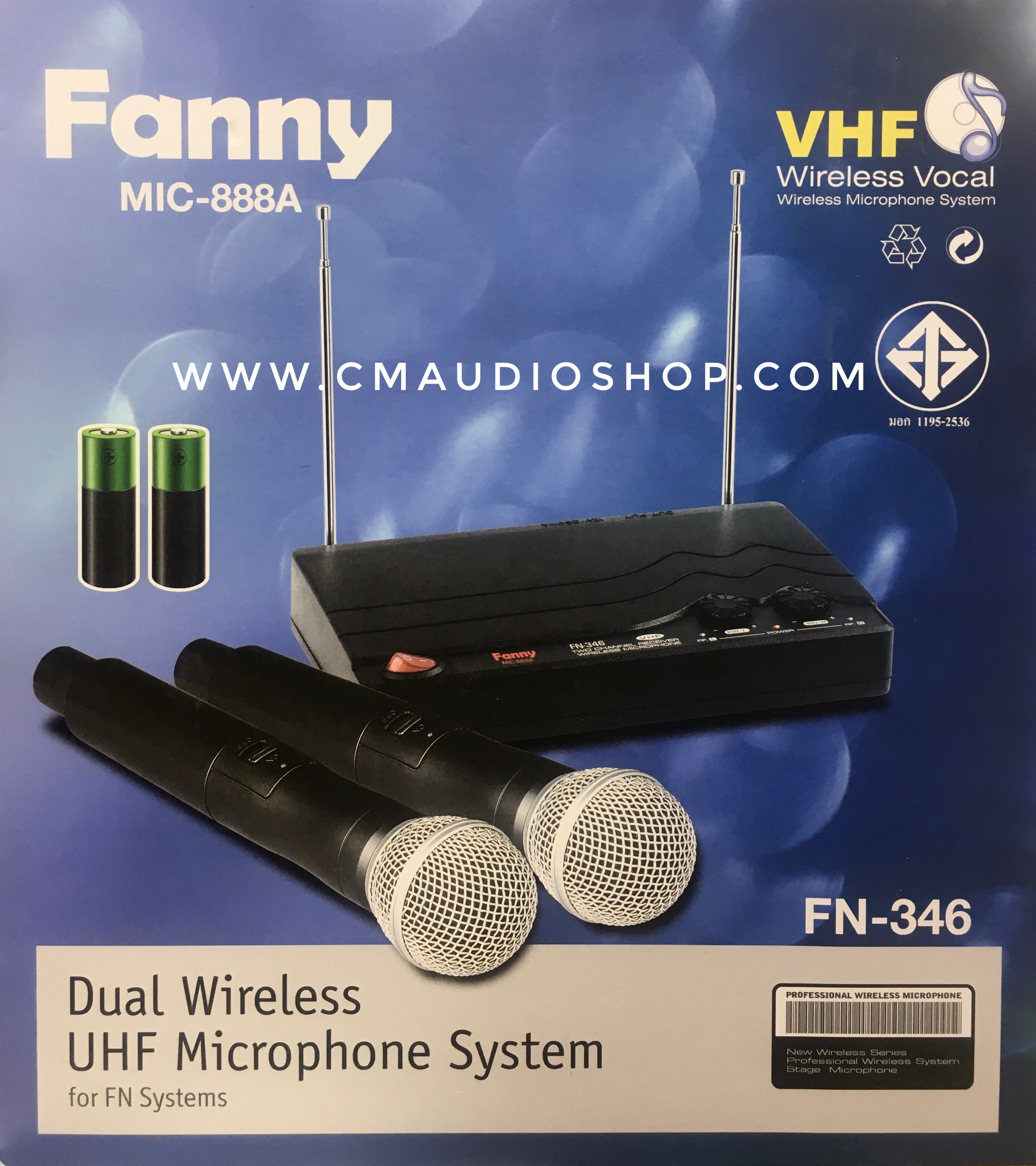 ไมโครโฟนไร้สาย ยี่ห้อ Fanny รุ่น FN-346 (VHF)