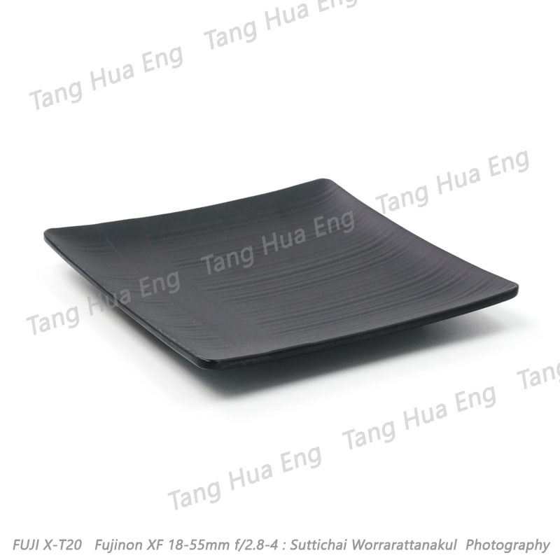 จานสี่เหลี่ยม 8.5 นิ้ว เมลามีน สีดำ P3206-8.5 Jade-line