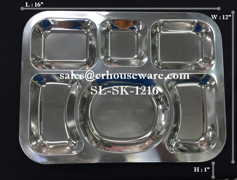 ถาดหลุมสแตนเลส-สี่เหลี่ยมใหญ่ (สินค้านำเข้า) SL-SK-1216
